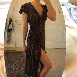 NWOT Urban Outfitters Floral Slit Midi Dress